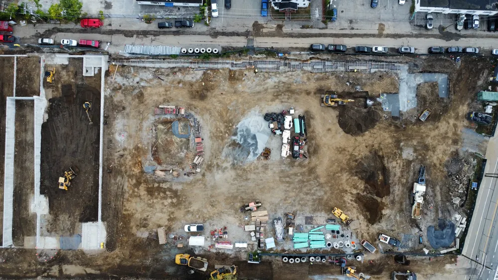 More equipment on site prepping for concrete from Raycon Construction to pour